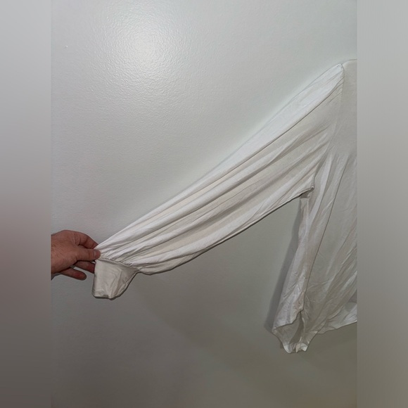 Pre-Owned MD Jorasob White Long Sleeve Flowy Bodysuit - Picture 4 of 8